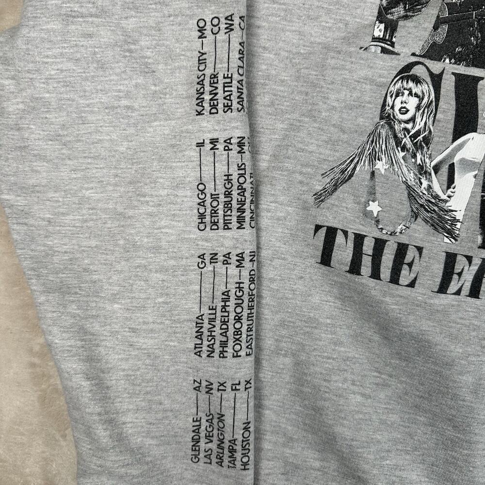 Official Taylor Swift The Eras Tour Dates 2023 Sweatshirt Women's Size XL Gray - Picture 6 of 8